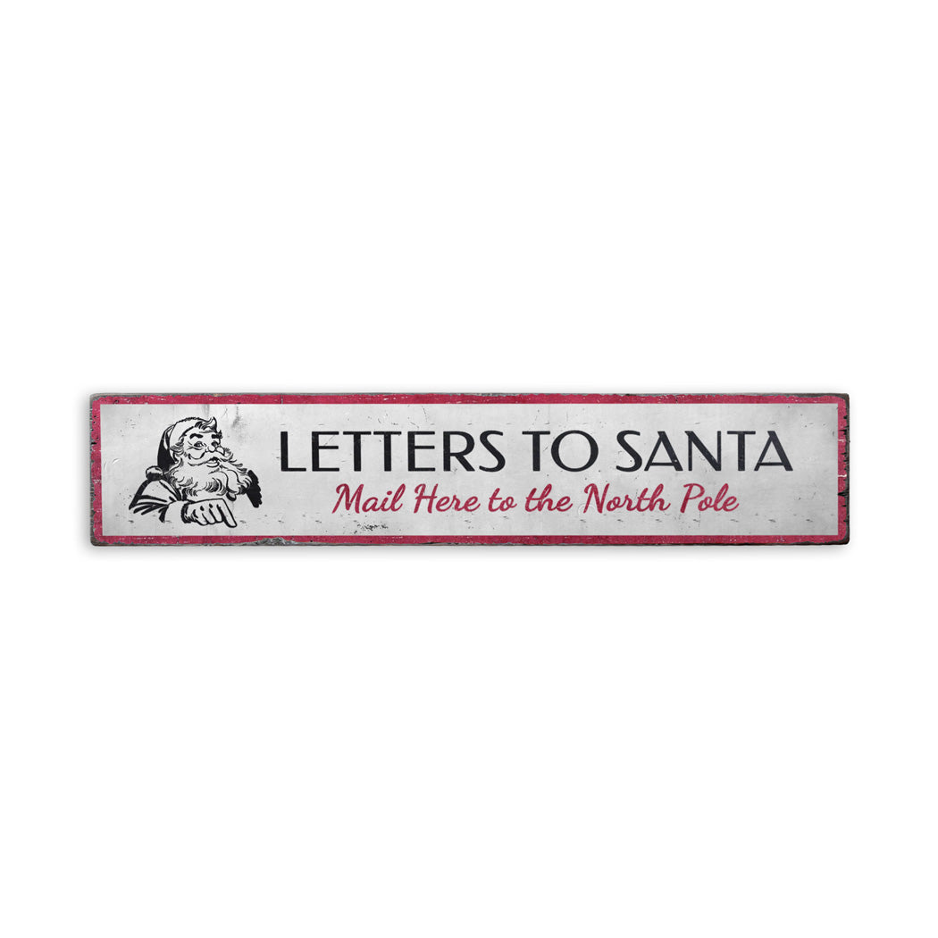 Letters to Santa Holiday Rustic Wood Sign