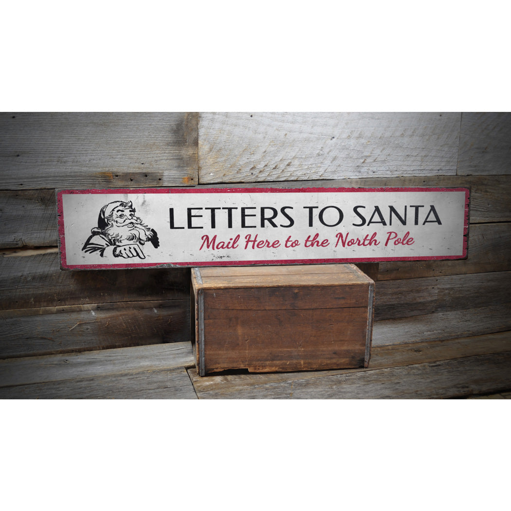 Letters to Santa Holiday Rustic Wood Sign