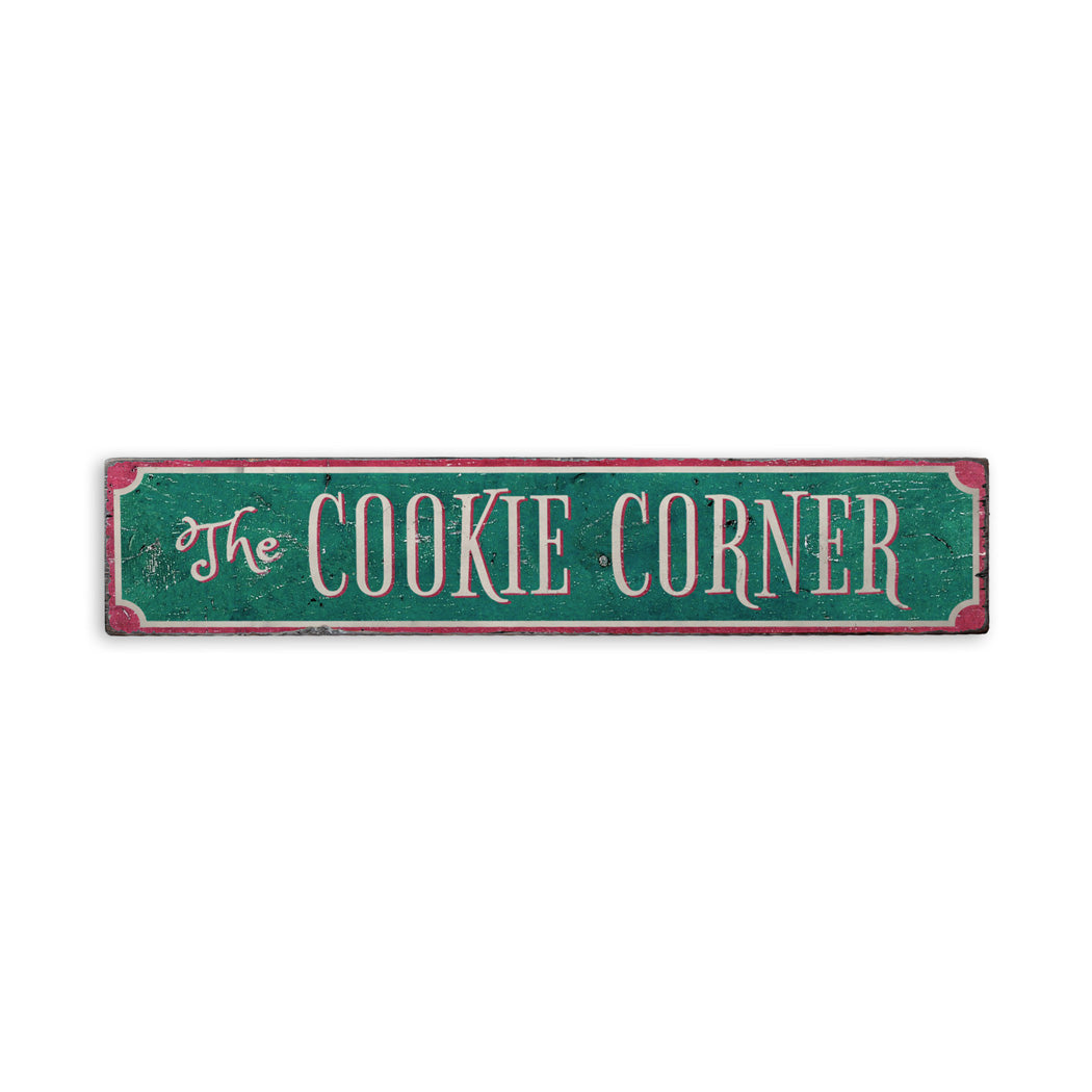 The Cookie Corner Holiday Rustic Wood Sign