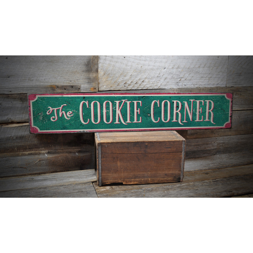 The Cookie Corner Holiday Rustic Wood Sign