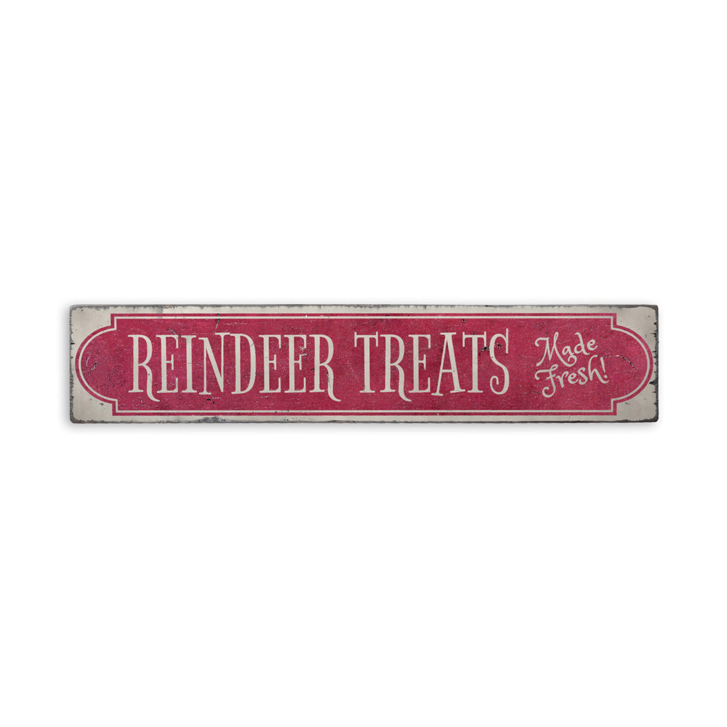 Reindeer Treats Christmas Rustic Wood Sign