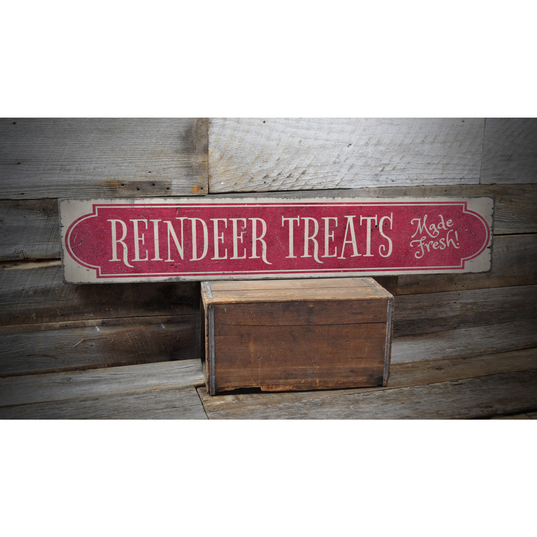 Reindeer Treats Christmas Rustic Wood Sign