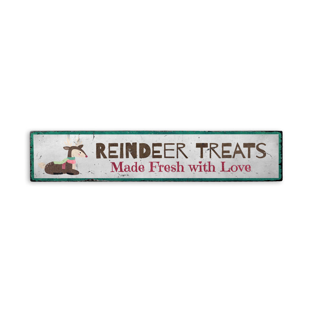 Reindeer Treats Holiday Rustic Wood Sign