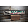 Season's Greetings Tree Rustic Wood Sign