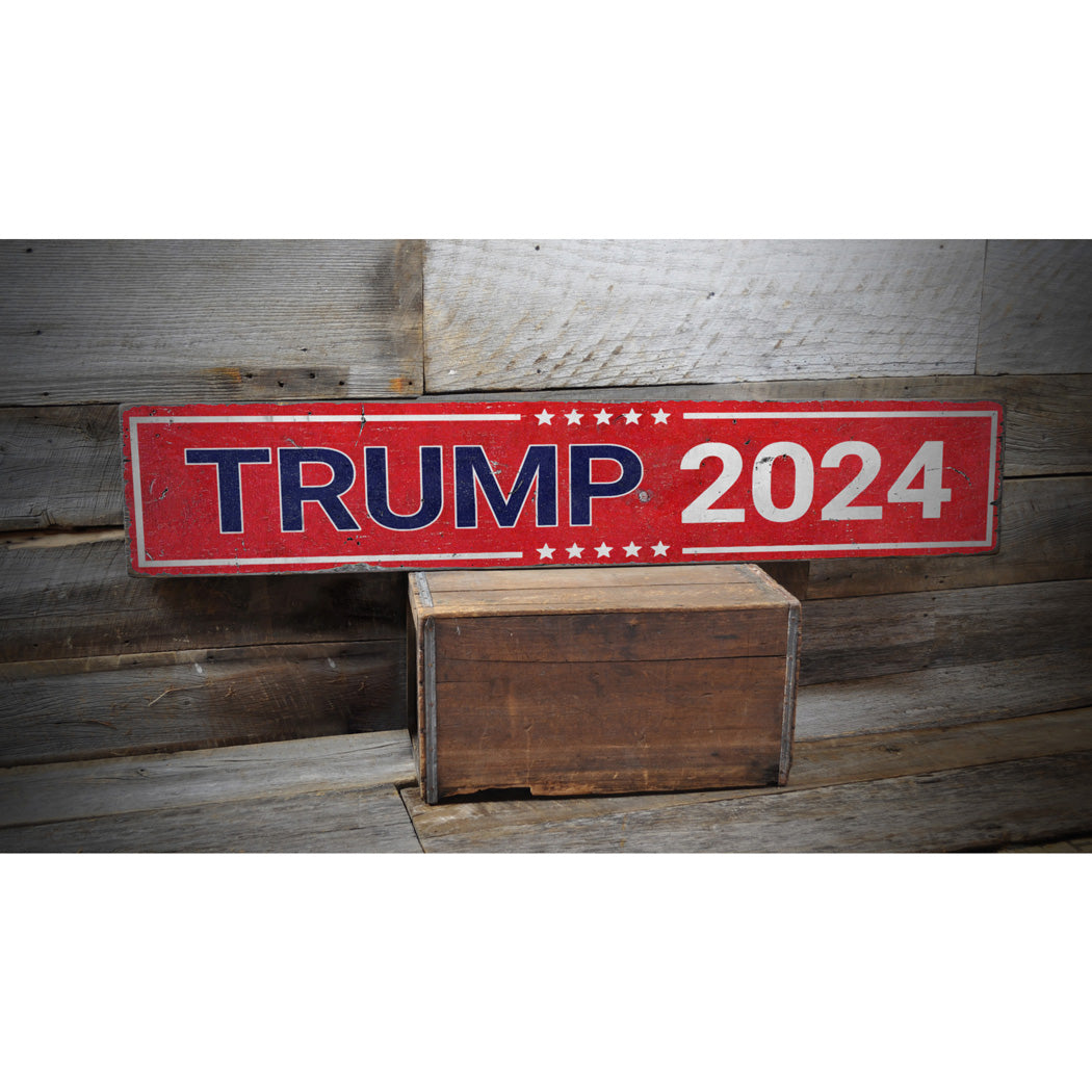 Trump 2024 Rustic Wood Sign