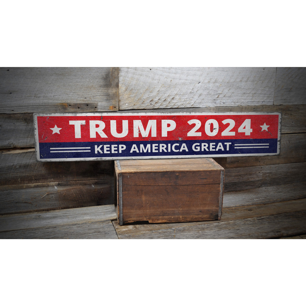 Trump 2024 Keep America Great Wood Sign