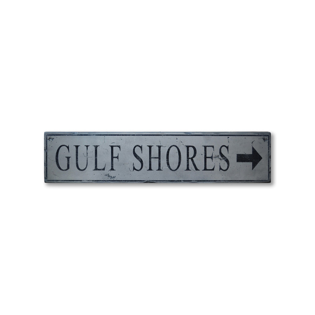 Gulf Shores Arrow Rustic Wood Sign