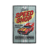 Speed Shop Customs and Repairs Rustic Wood Sign