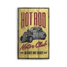 Hot Rod Club Rust We Trust Garage Rustic Wood Sign