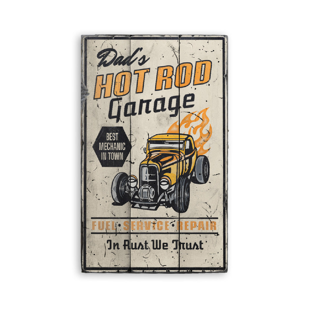 Hot Rod Garage Best Mechanic in Town Wood Sign