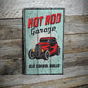 Hot Rod Garage Old School Rules Wood Sign