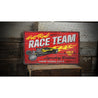 Hot Rod Race Team Garage Rustic Wood Sign