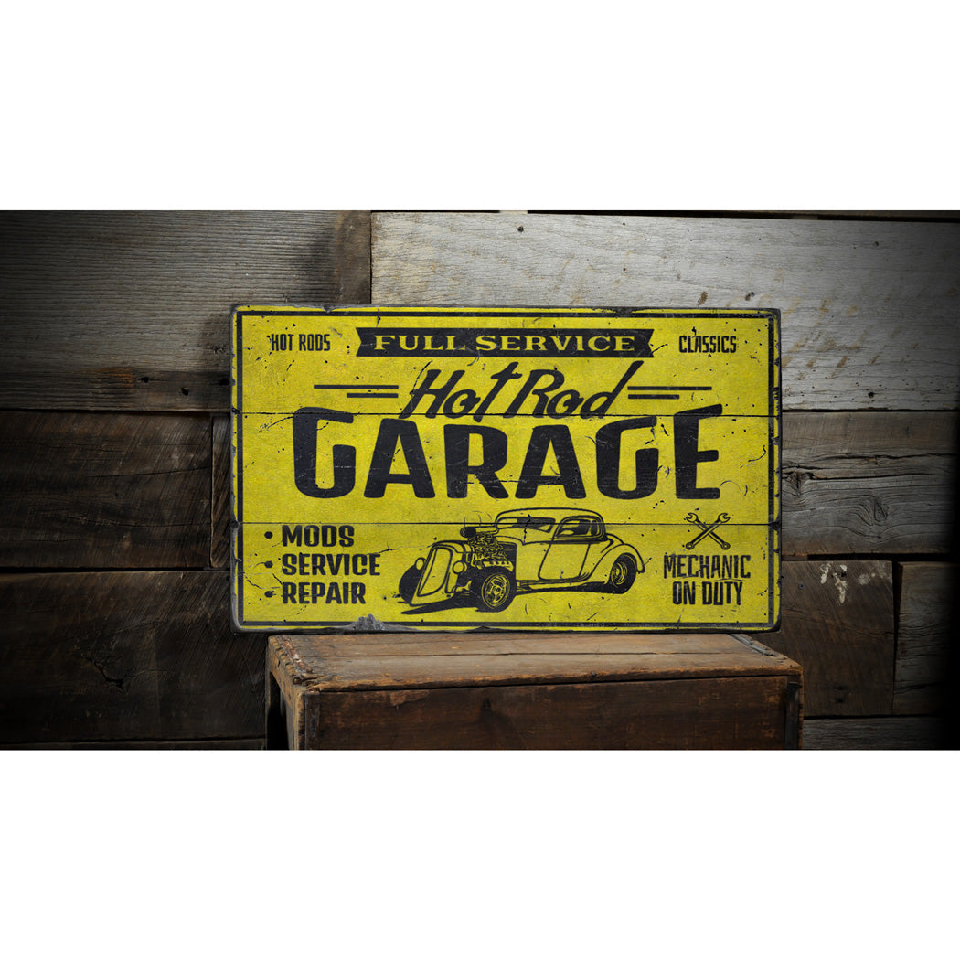 Full Service Hot Rods Classic Garage Wood Sign