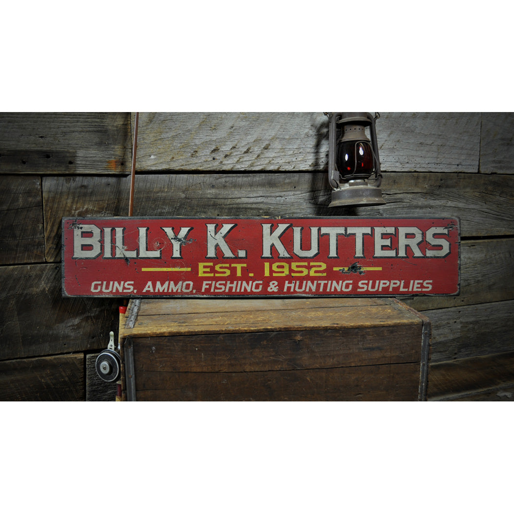 Guns Rustic Wood Sign