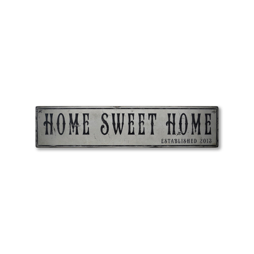 Home Sweet Home Est. Date Rustic Wood Sign