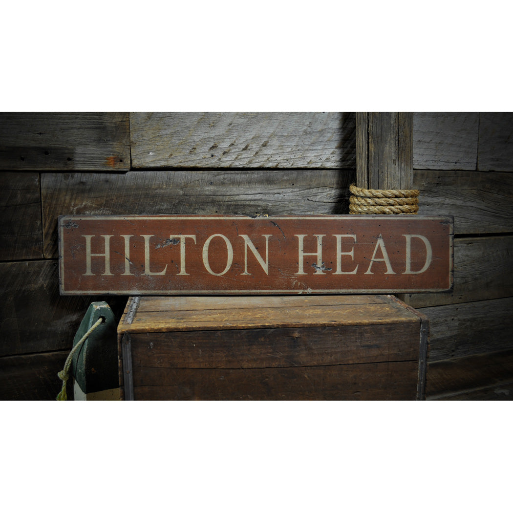 Hilton Head Rustic Wood Sign