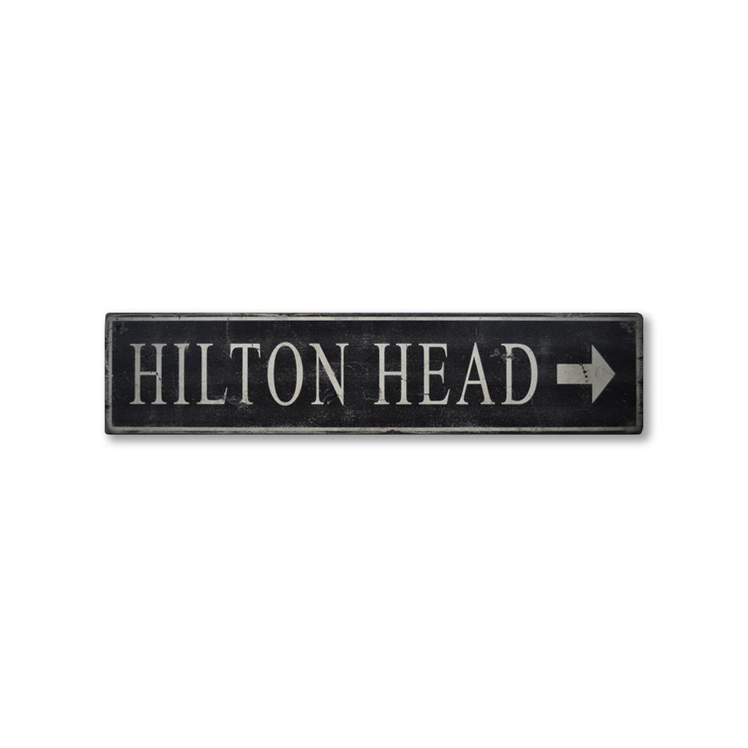 Hilton Head Arrow Rustic Wood Sign