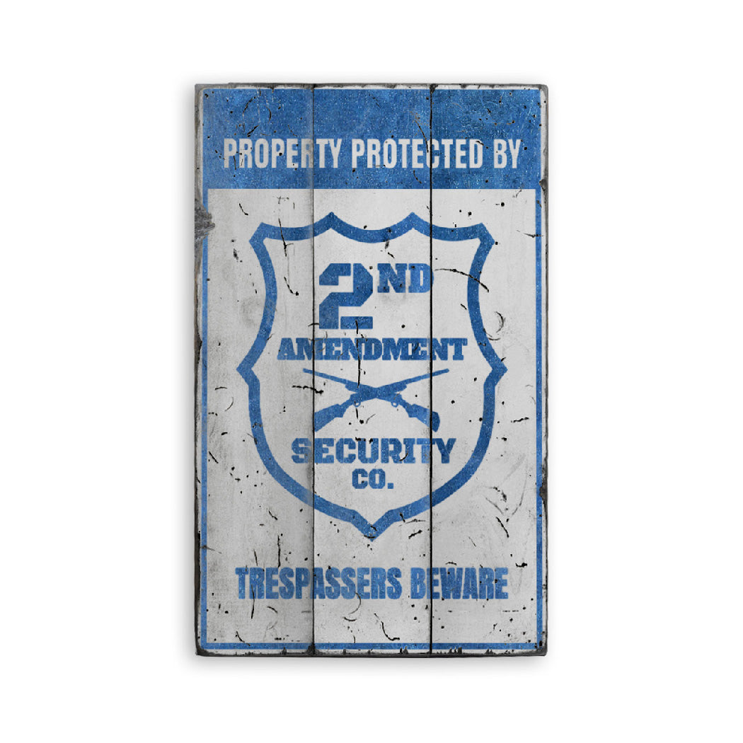 Property Protected Trespassers Warning Wood Sign