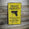 Private Property No Tresspassers Wood Sign