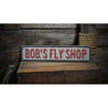 Fishing Fly Shop Rustic Wood Sign