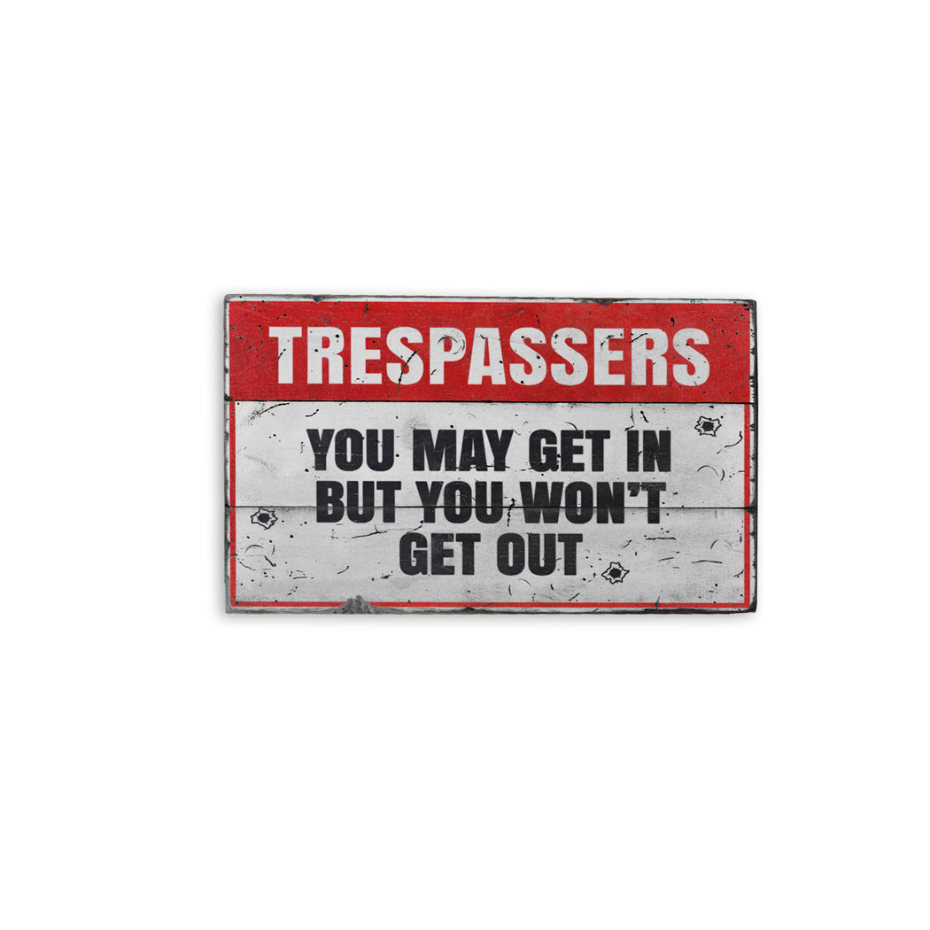 Trespassers 2nd Amendment Rustic Wood Sign