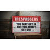 Trespassers 2nd Amendment Rustic Wood Sign