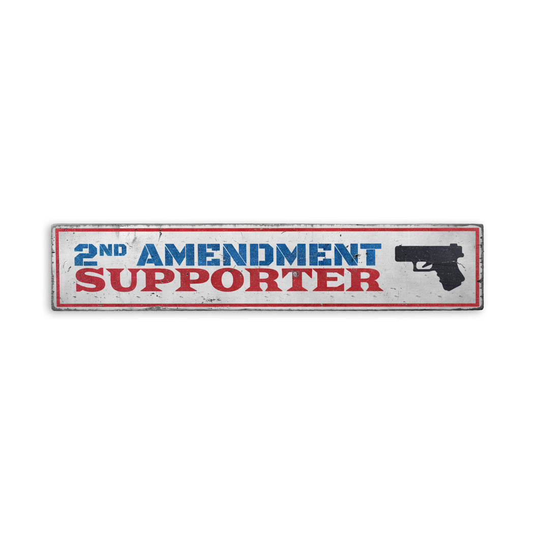 2nd Amendment Supporter Rustic Wood Sign