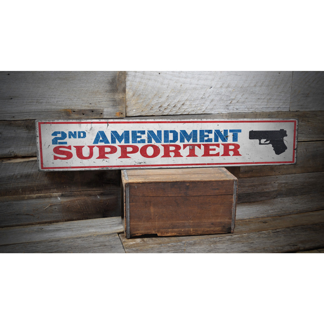 2nd Amendment Supporter Rustic Wood Sign