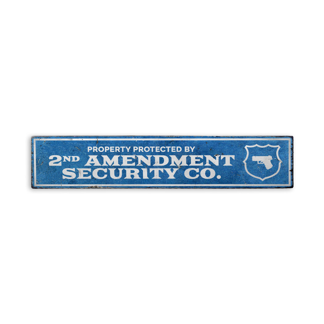 Protected by 2nd Amendment Security Rustic Wood Sign