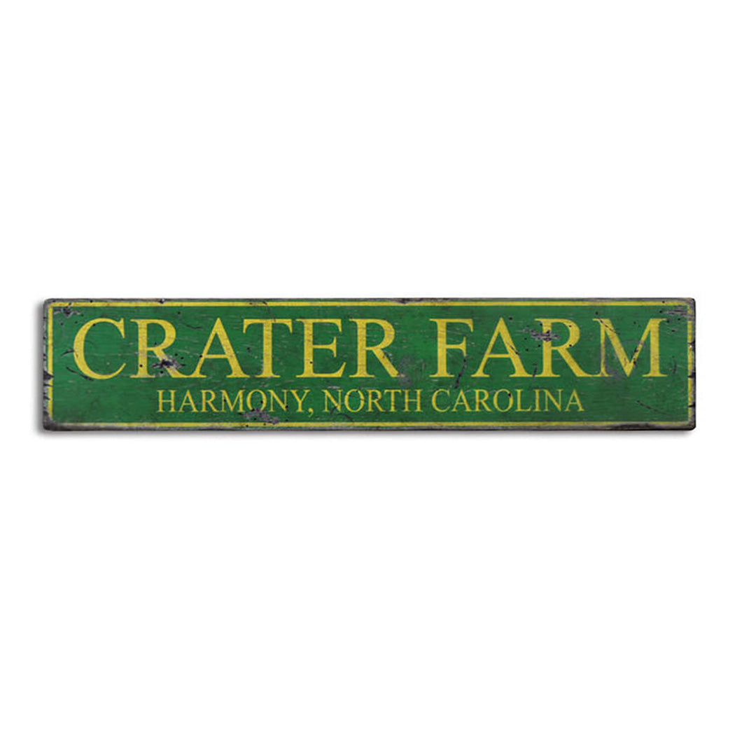 Farm City State Rustic Wood Sign