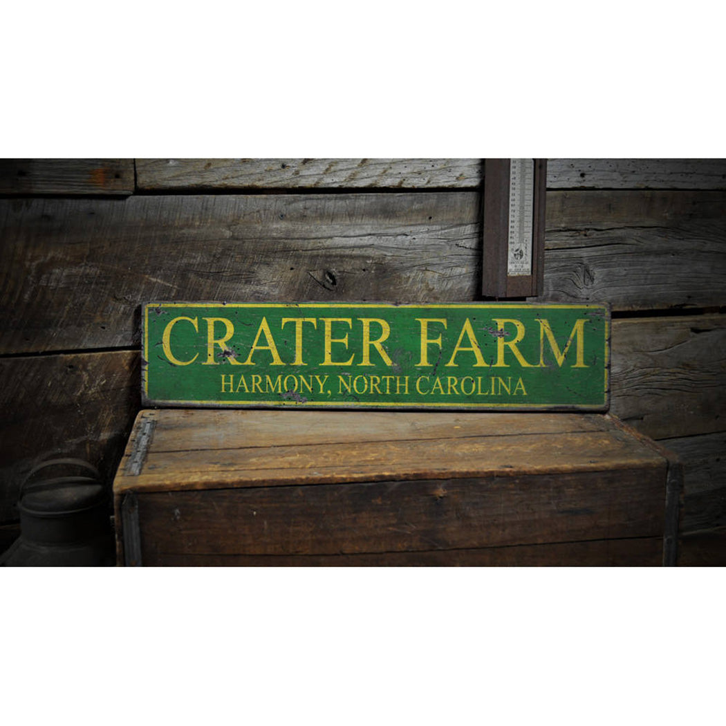 Farm City State Rustic Wood Sign