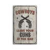 Cowboy Guns Rustic Wood Sign