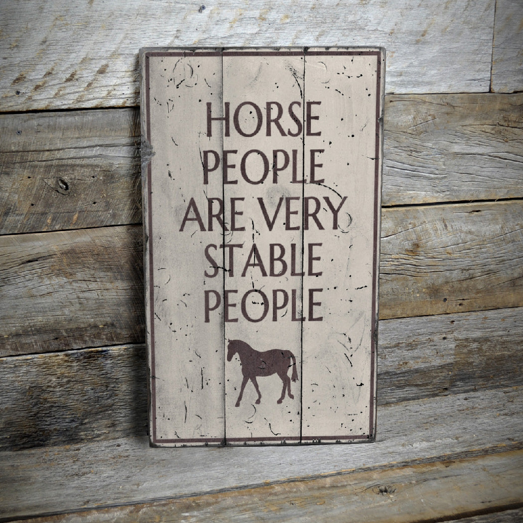 Funny Horse Stable Rustic Wood Sign