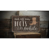 Kick Off Your Boots Rustic Wood Sign