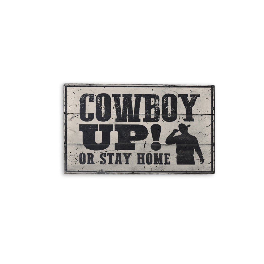 Cowboy Up Rustic Wood Sign