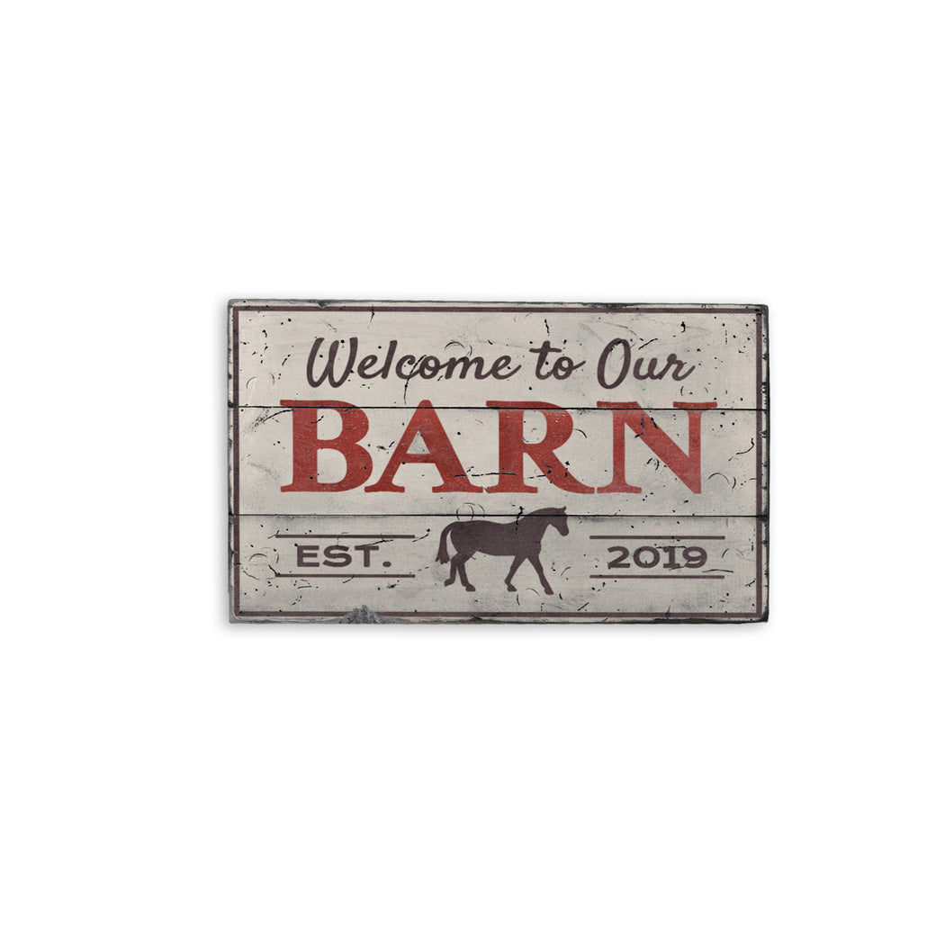 Barn Welcome Rustic Wood Sign