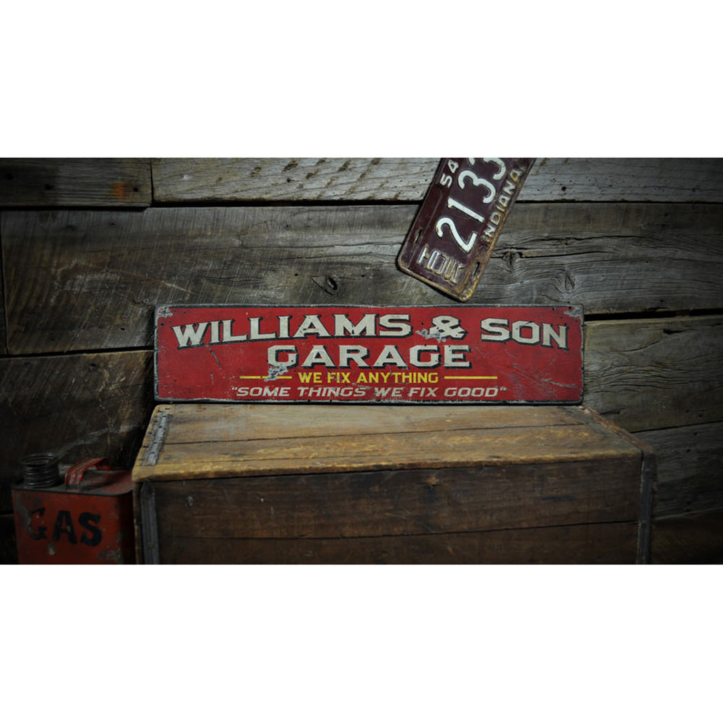 Mechanic Rustic Wood Sign