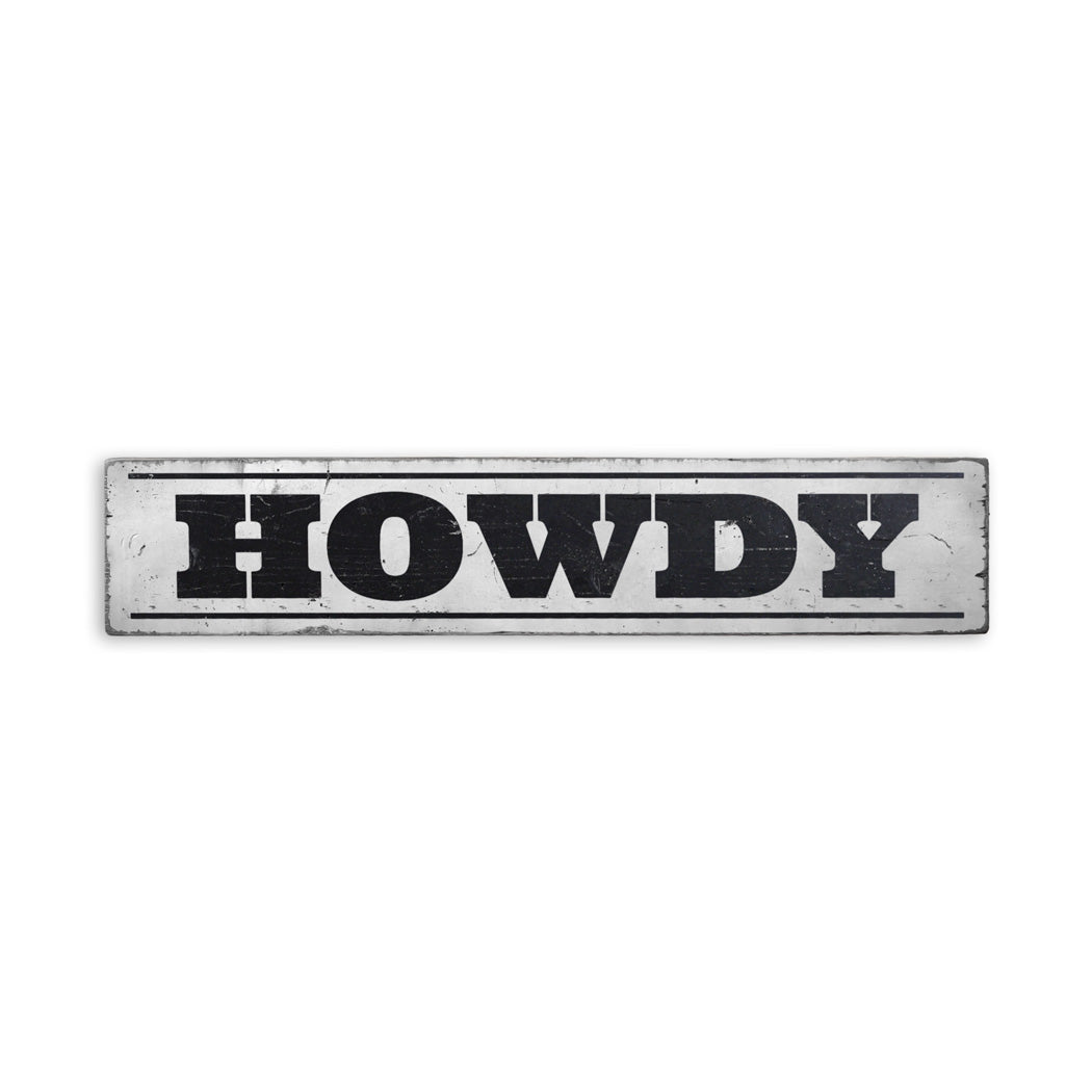 Howdy Rustic Wood Sign