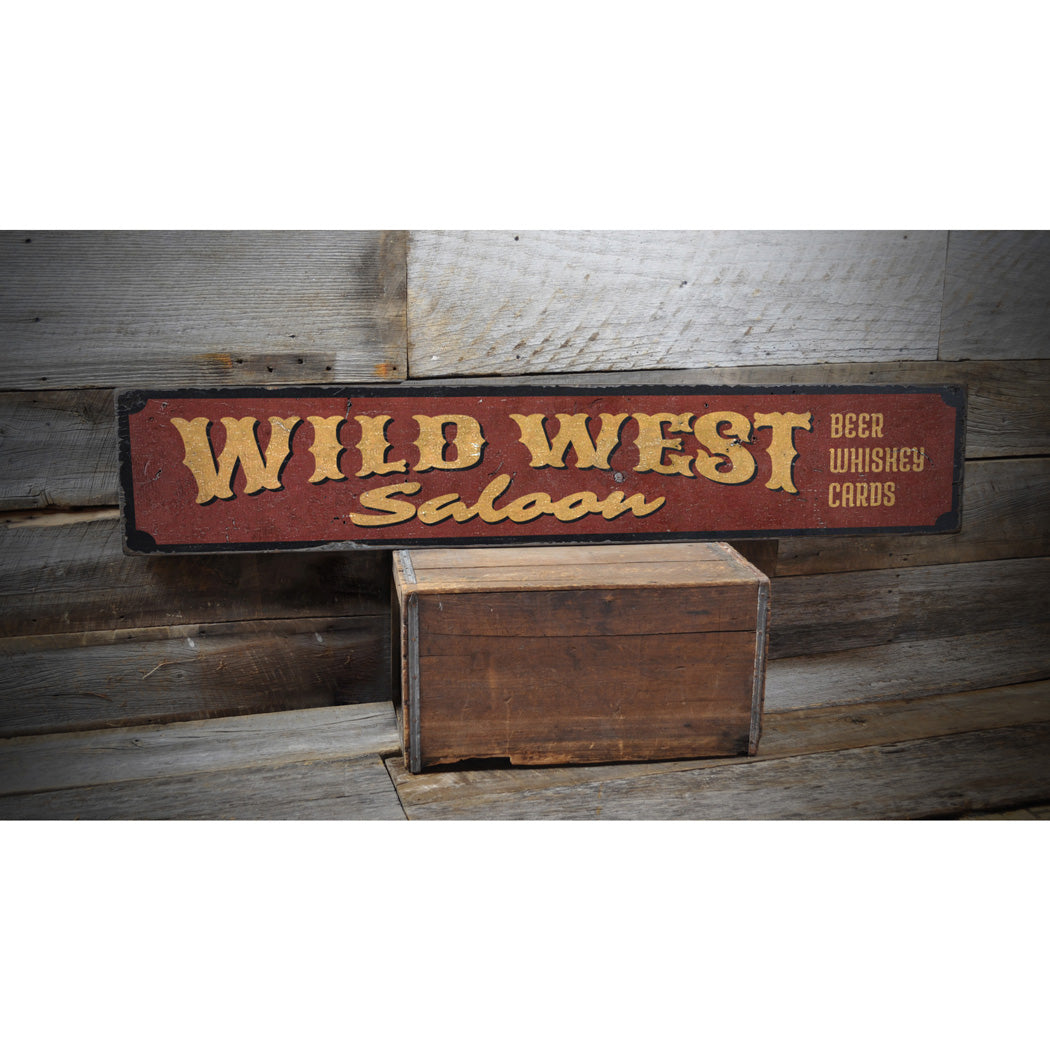 Wild West Saloon Rustic Wood Sign