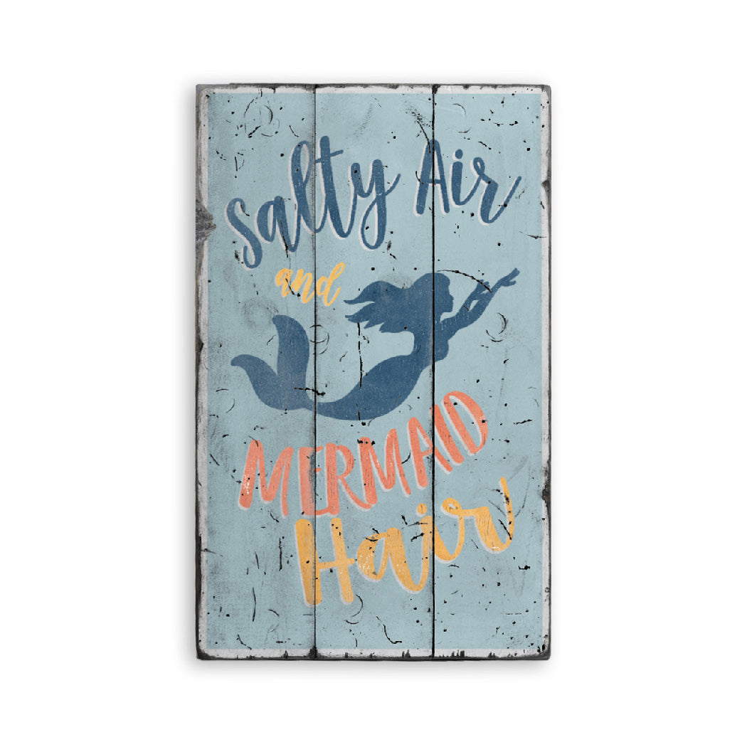 Mermaid Hair Beach Rustic Wood Sign