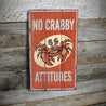 Funny Crab Rustic Wood Sign