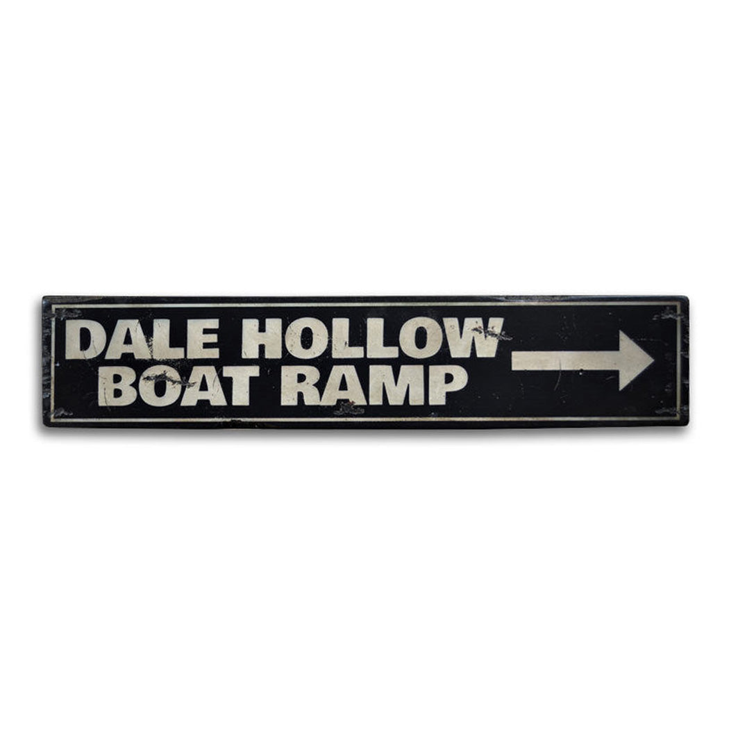 Boat Ramp Rustic Wood Sign