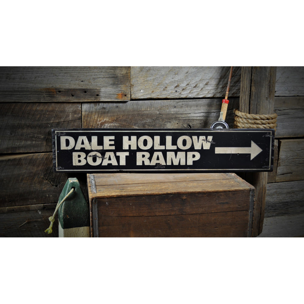 Boat Ramp Rustic Wood Sign