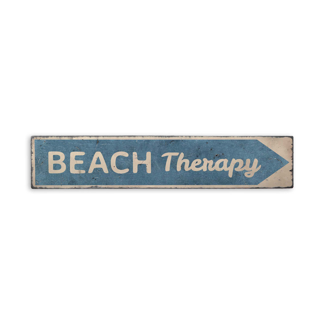 Beach Therapy Rustic Wood Sign