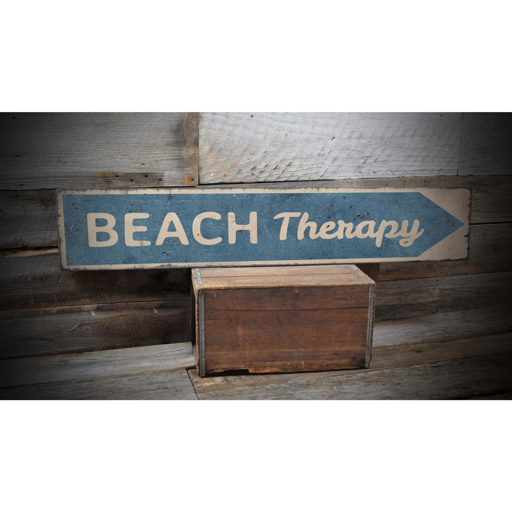 Beach Therapy Rustic Wood Sign