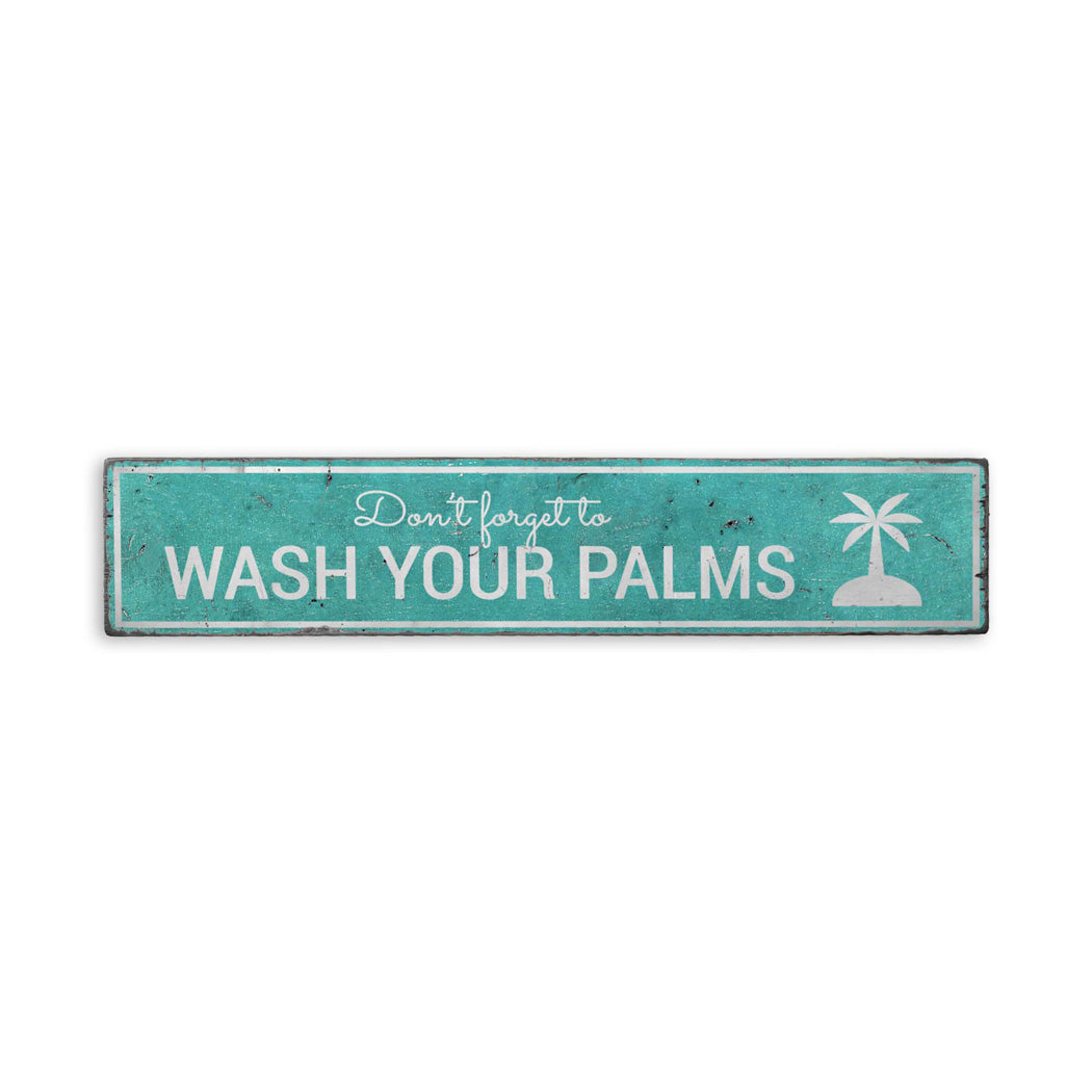 Wash Your Palms Beach Rustic Wood Signs