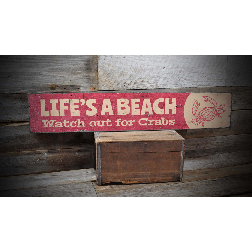 Funny Beach House Rustic Wood Sign