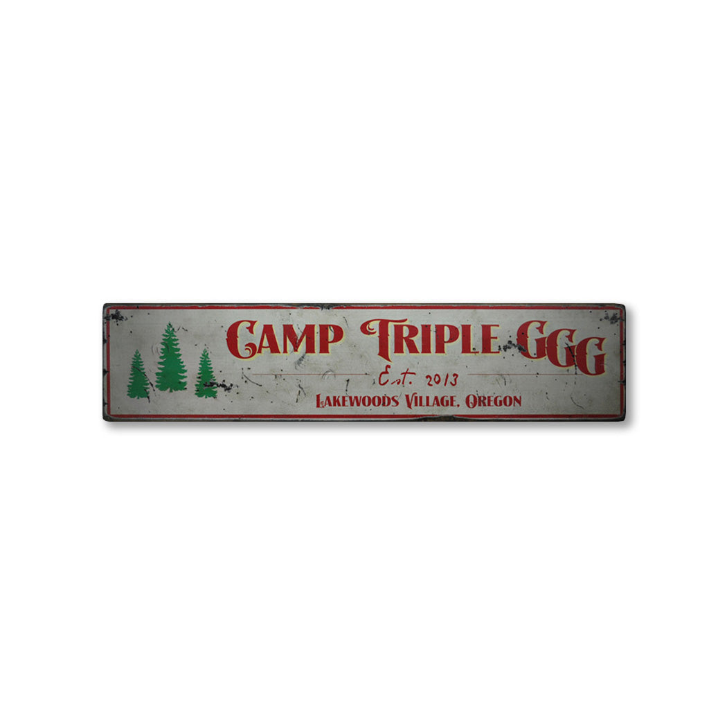 Lodge or Campgrounds Rustic Wood Sign