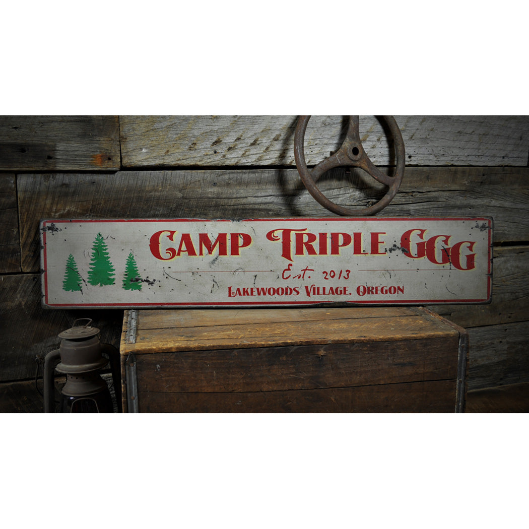 Lodge or Campgrounds Rustic Wood Sign