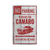 Camaro Parking Rustic Wood Sign